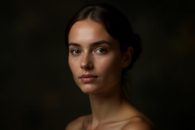 クラシックな設定で撮影された芸術的なポートレート